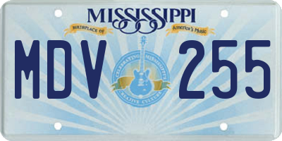 MS license plate MDV255