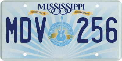 MS license plate MDV256