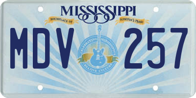MS license plate MDV257