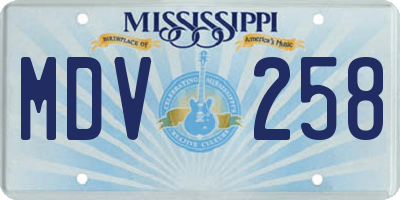 MS license plate MDV258