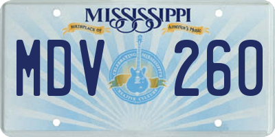 MS license plate MDV260