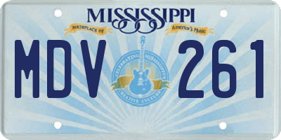 MS license plate MDV261