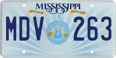MS license plate MDV263