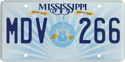 MS license plate MDV266
