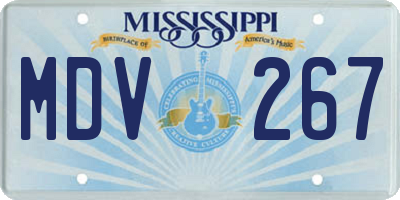 MS license plate MDV267