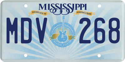 MS license plate MDV268