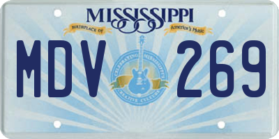 MS license plate MDV269