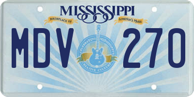 MS license plate MDV270