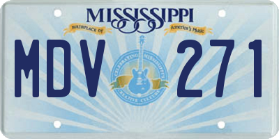 MS license plate MDV271
