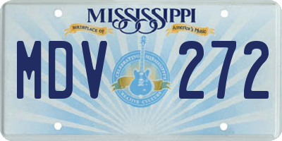 MS license plate MDV272