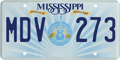 MS license plate MDV273