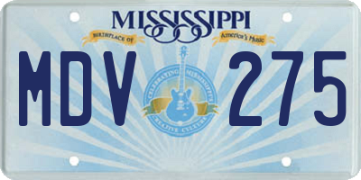 MS license plate MDV275