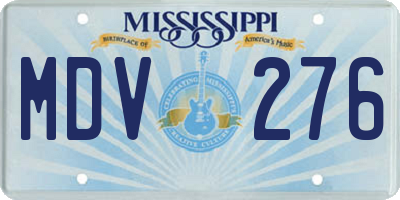 MS license plate MDV276