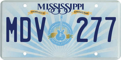 MS license plate MDV277