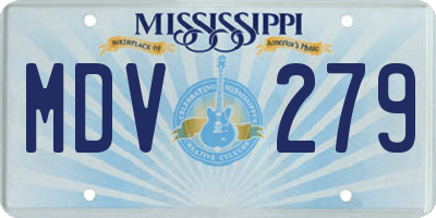 MS license plate MDV279