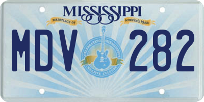 MS license plate MDV282