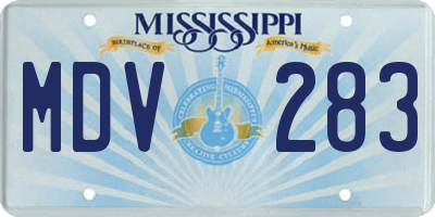MS license plate MDV283