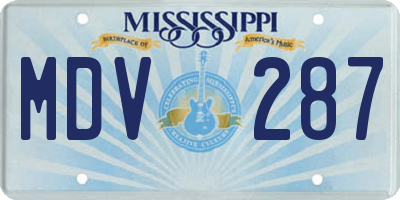 MS license plate MDV287