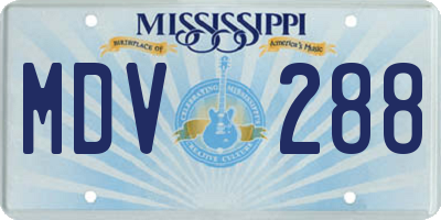 MS license plate MDV288