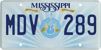 MS license plate MDV289