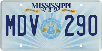 MS license plate MDV290