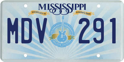 MS license plate MDV291
