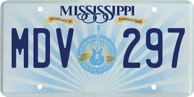 MS license plate MDV297