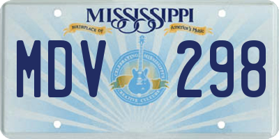 MS license plate MDV298