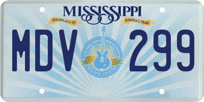 MS license plate MDV299