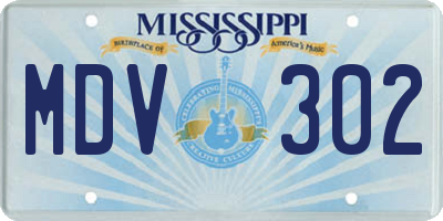 MS license plate MDV302