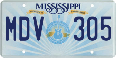 MS license plate MDV305