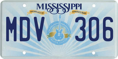 MS license plate MDV306