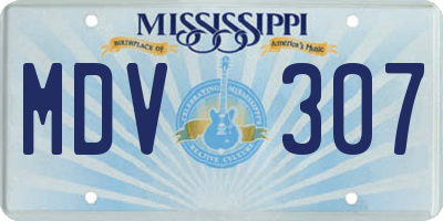MS license plate MDV307