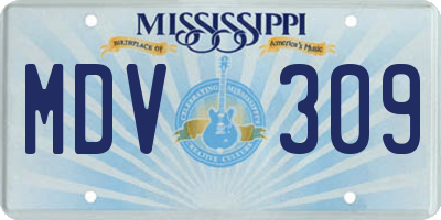 MS license plate MDV309