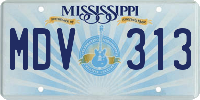 MS license plate MDV313