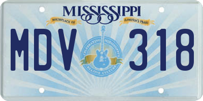 MS license plate MDV318