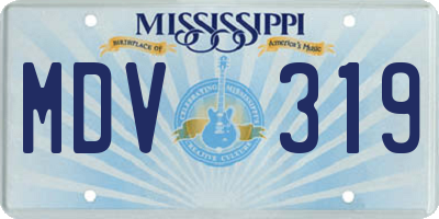 MS license plate MDV319
