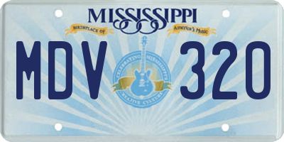 MS license plate MDV320