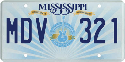 MS license plate MDV321