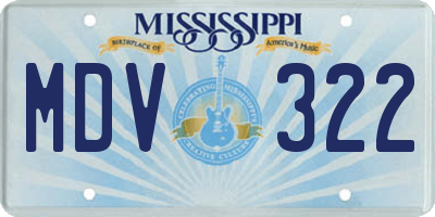 MS license plate MDV322