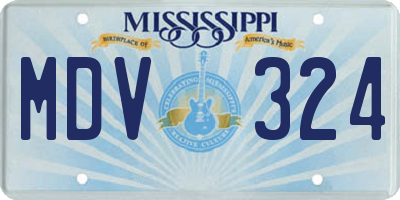 MS license plate MDV324