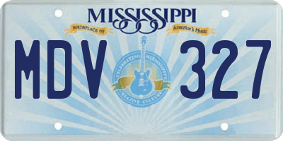 MS license plate MDV327