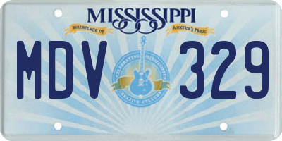 MS license plate MDV329