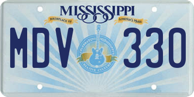 MS license plate MDV330
