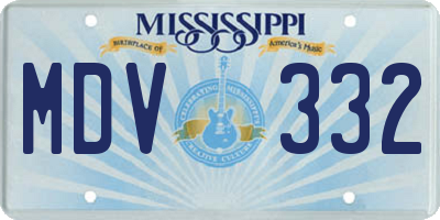 MS license plate MDV332