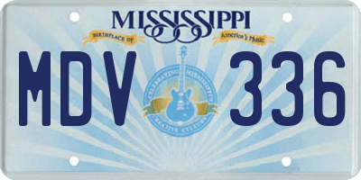 MS license plate MDV336
