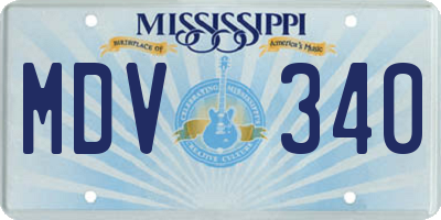 MS license plate MDV340