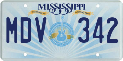 MS license plate MDV342