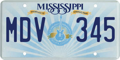 MS license plate MDV345