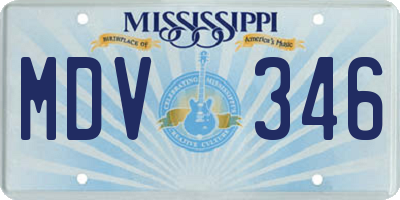 MS license plate MDV346
